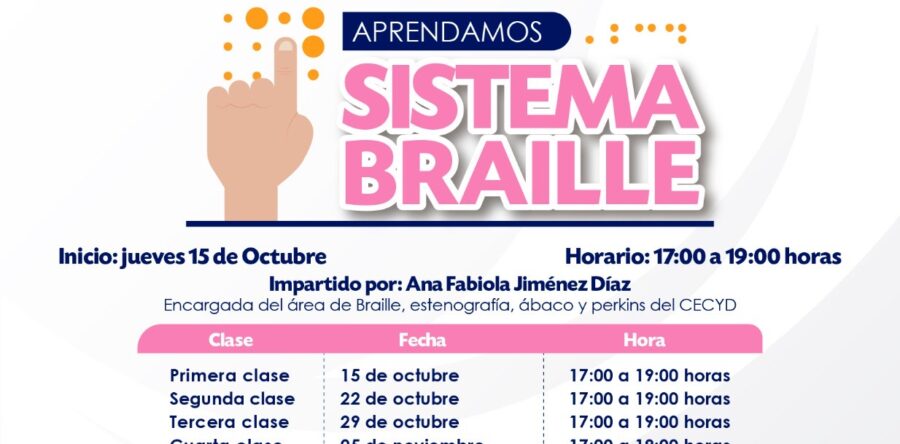 DIF Oaxaca invita a participar en el taller “Aprendamos Sistema Braille”