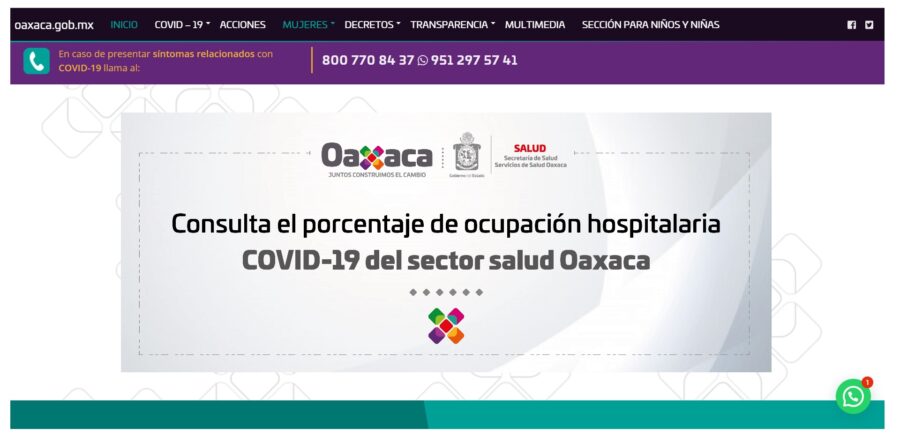 Activa SSO micrositio de ocupación hospitalaria en sitio web de gobierno