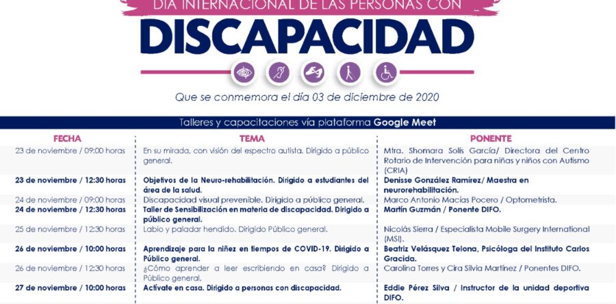 DIF Estatal Oaxaca invita a participar en las actividades organizadas en el marco del Día Internacional de las Personas con Discapacidad