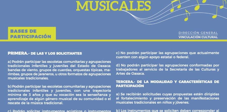 Anuncia Seculta la Convocatoria de Dotación de Instrumentos Musicales