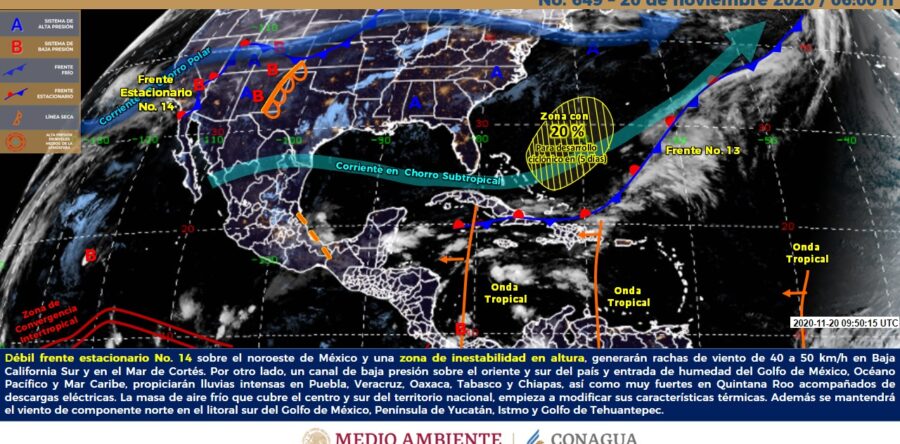 Lluvias puntuales intensas en Puebla, Veracruz, Oaxaca, Tabasco y Chiapas