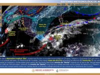 Lluvias puntuales torrenciales en Tabasco, Chiapas y Quintana Roo, así como intensas en Oaxaca, Veracruz y Campeche