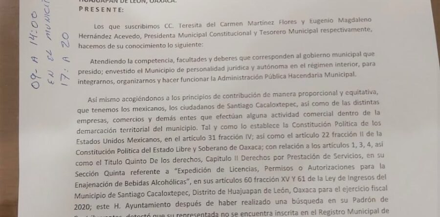 Ley apache en Cacaloxtepec: Horacio Corro Espinosa