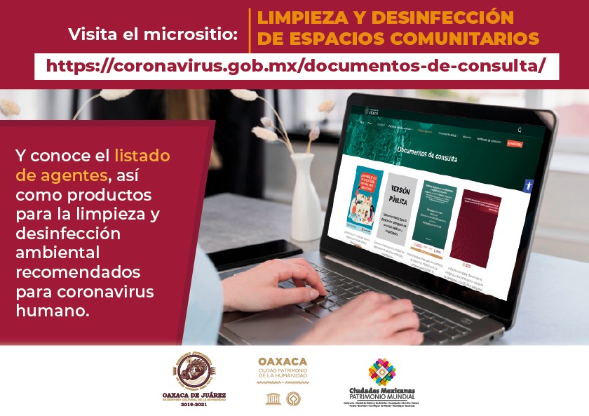 Toma en cuenta estas recomendaciones para la desinfección de superficies ante el COVID-19