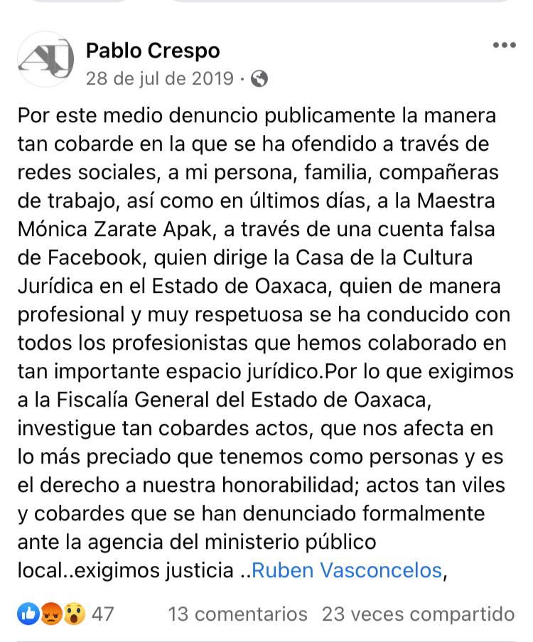 El troll más violento contra las mujeres: Horacio Corro Espinosa