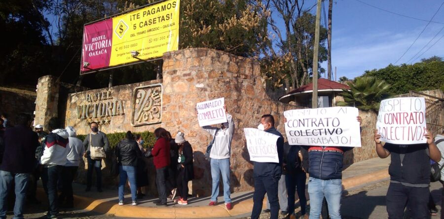 Exigen trabajadores del Hotel Victoria y Misión de los Ángeles pago de prestaciones