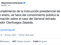 México hace pública investigación de la DEA contra General Cienfuegos