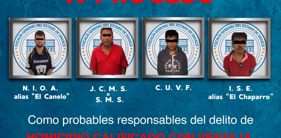 Enviamos a prisión y logramos vincular a proceso a cuatro sujetos implicados en homicidio de tres jóvenes, en Pinotepa Nacional: FGEO