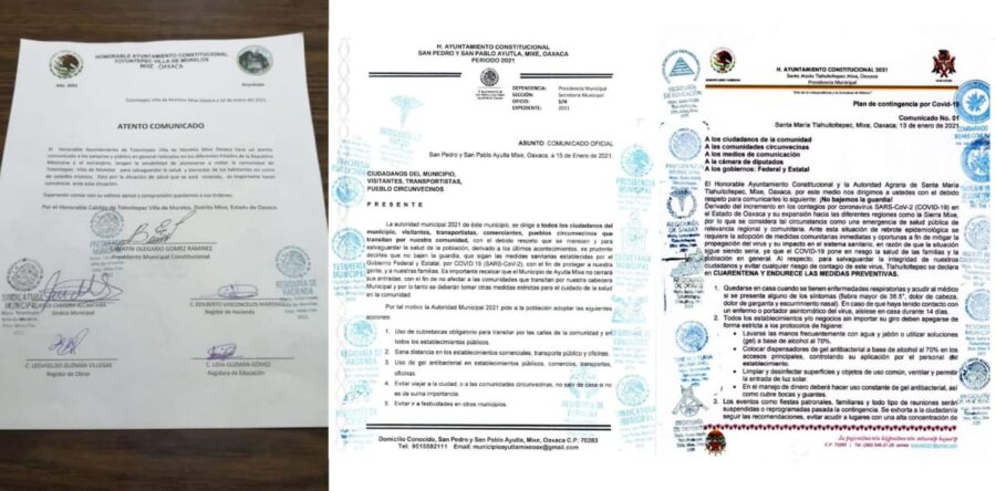 En la  Sierra Mixe endurecen  medidas de prevención por  Covid-19