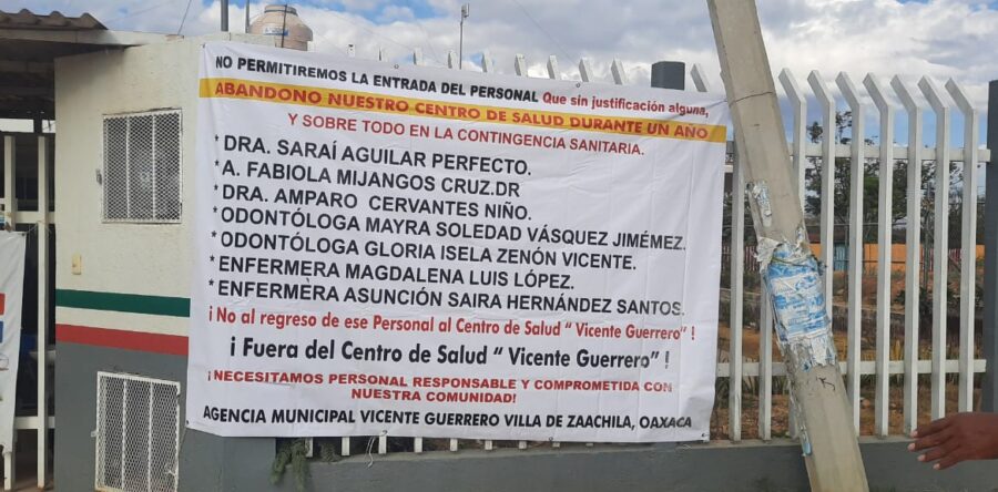 Piden la salida del personal de salud de la Vicente Guerrero