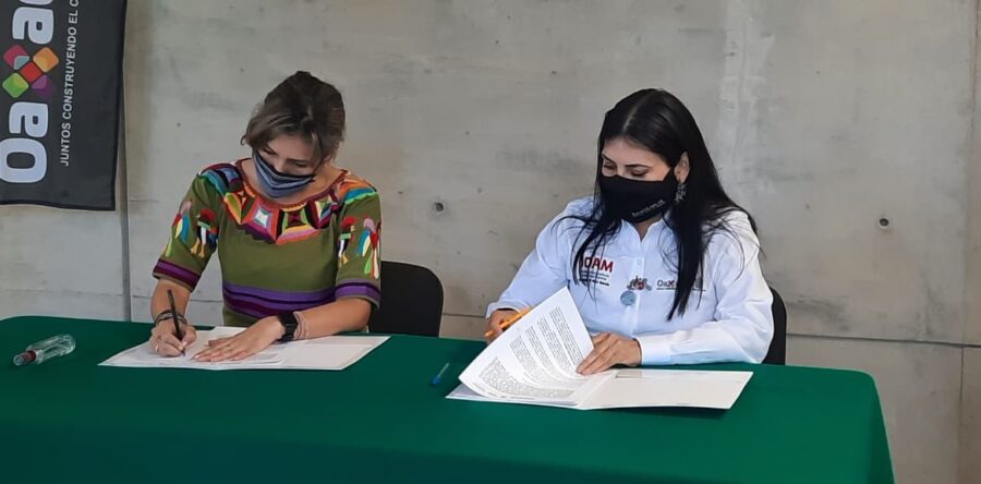 Firma IOAM e Incude convenio a favor de la comunidad migrante y familias oaxaqueñas