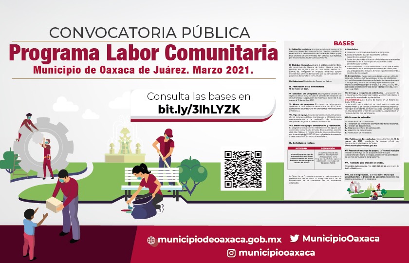 Participa en la tercera etapa del programa Labor Comunitaria del Ayuntamiento de Oaxaca