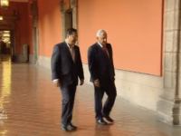 Recibe López Obrador a presidente de Bolivia en Palacio Nacional