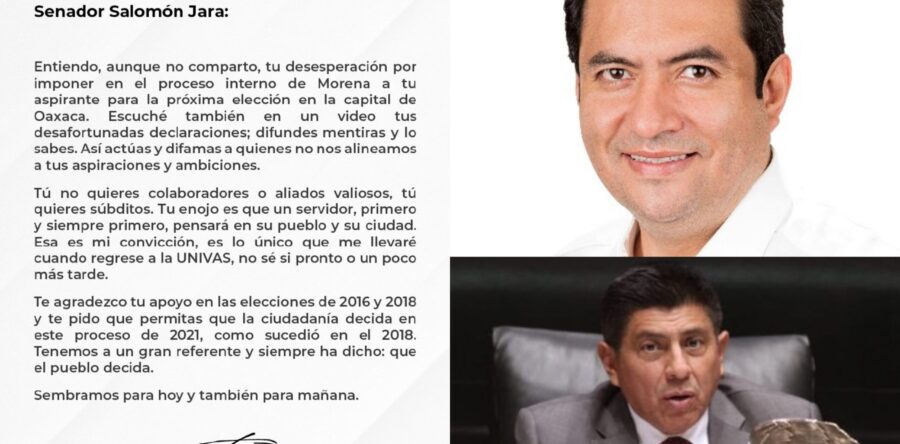 Oswaldo García Jarquín le responde a Salomón Jara, quién habló mal de él durante una reunión