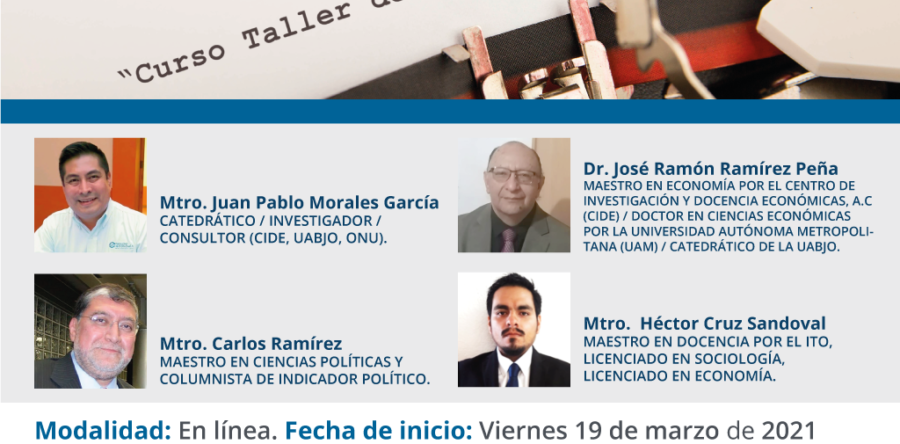 Invitan a taller de periodismo especializado en Economía