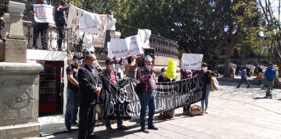 Piden la liberación de los presos políticos de Eloxochitlán de Flores Magón