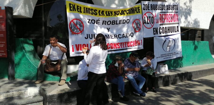 Sindicato Libre del Seguro Social protestó en la delegación del IMSS