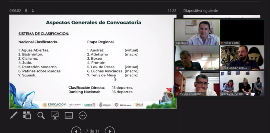 Define Puebla, Oaxaca, Veracruz y la UNAM sedes del regional de los Juegos Nacionales