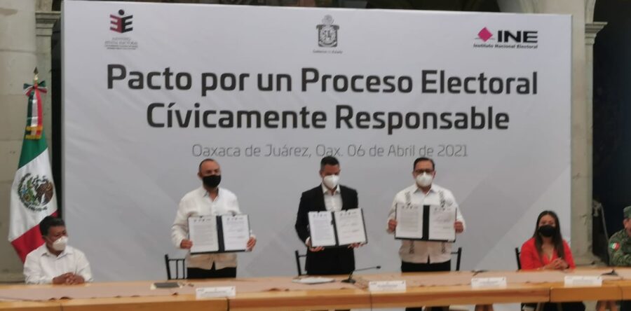Gobierno de Oaxaca, autoridades municipales y electorales, y los partidos políticos pactan por un proceso electoral cívicamente responsable