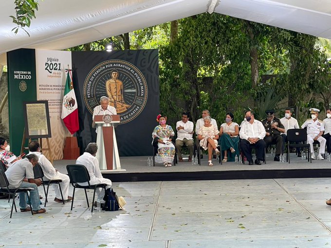 López Obrador pide perdón al pueblo maya