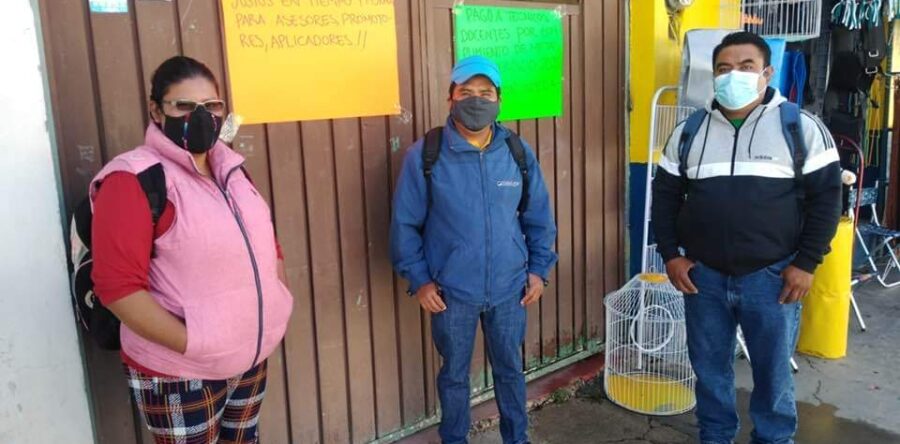 Protestan trabajadores del IEEA en atención a respuestas favorables a sus demandas