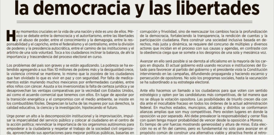 Críticos de AMLO piden no votar por Morena y ejercer sufragio estratégico