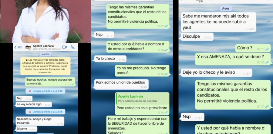 Violentan derechos políticos de la candidata Haydeé Reyes en Lachivía; es amedrentada por agente municipal