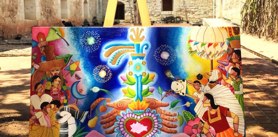 “Guelaguetza, ofrenda de un mismo corazón” de Erwis F. Rodríguez, es la imagen de las fiestas de Julio 2021