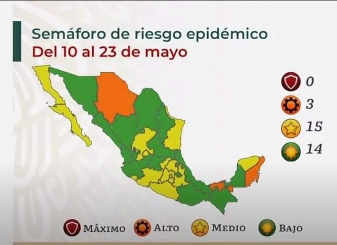 Nuevamente Oaxaca para a color verde en cuanto al semáforo epidemiológico
