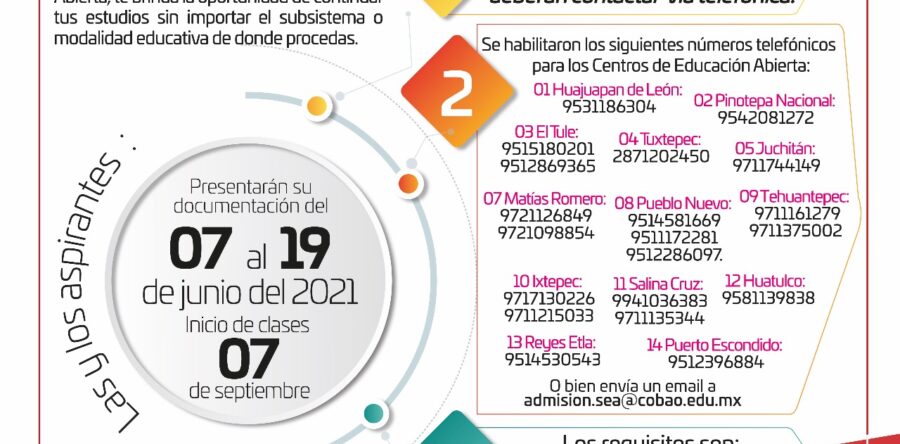 La oportunidad de terminar tu bachillerato está en el sistema abierto del COBAO