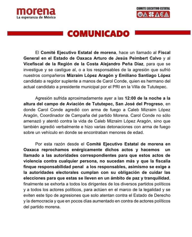 Agreden al candidato de Morena en Villa de Tututepec