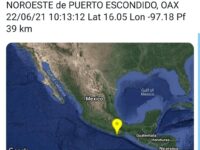 Tiembla en Oaxaca, epicentro en Puerto Escondido