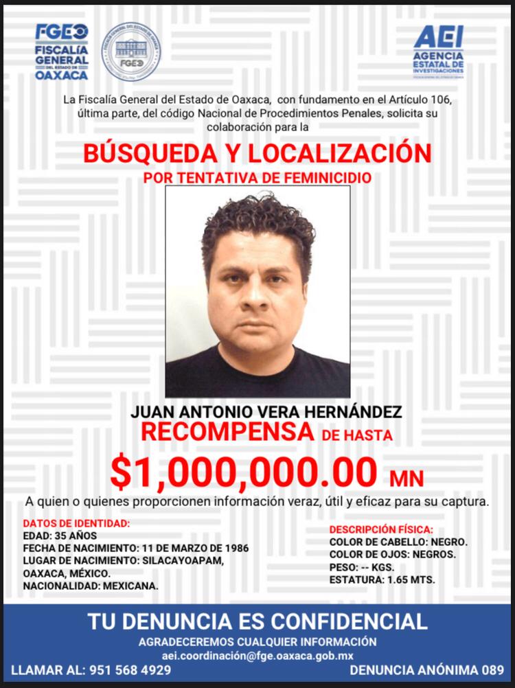 FGEO ofrece hasta 1 MDP por el hijo de Juan Vera Carrizal