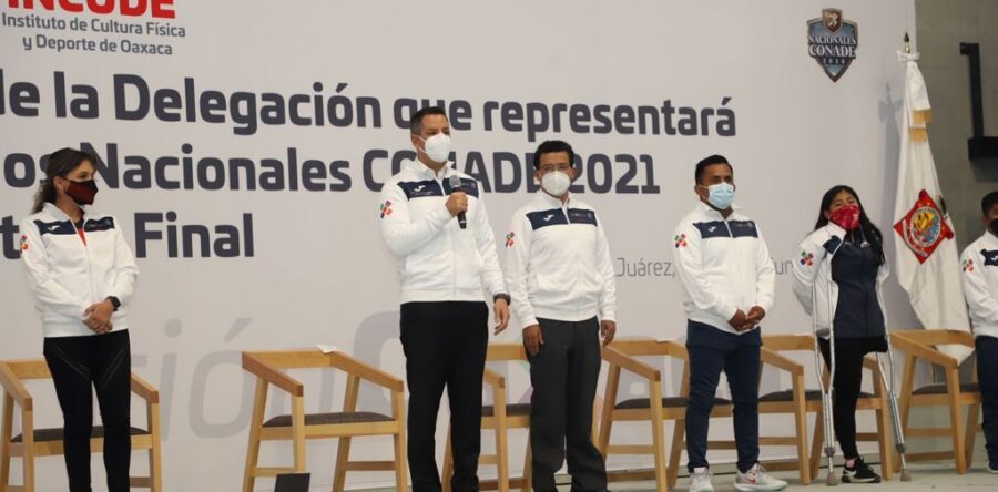Abandera AMH a la delegación oaxaqueña que participa en los Juegos Nacionales Conade 2021