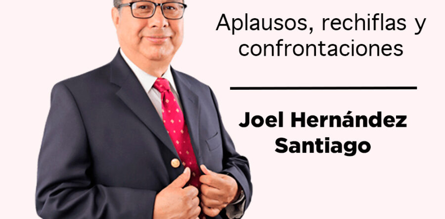 Aplausos, rechiflas y confrontaciones: Joel Hernández Santiago