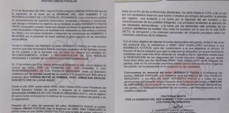 Convocan líderes del PUP a cambio de dirigencia para reivindicar dignidad del partido