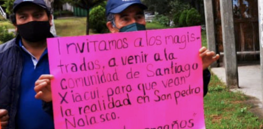 Comuneros de Capulálpam en defensa de sus tierras