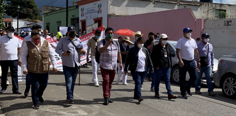 FNTSRM se movilizó en la ciudad de Oaxaca de Juárez