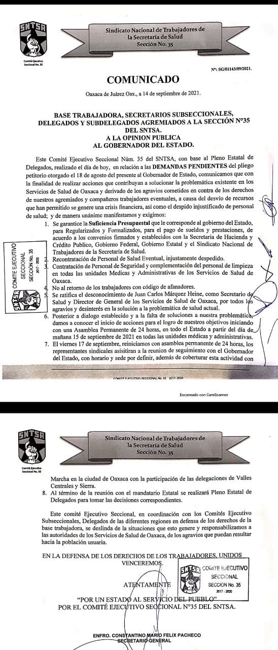 Anuncian acciones de protesta trabajadores se salud para exigir recontratación de despedidos