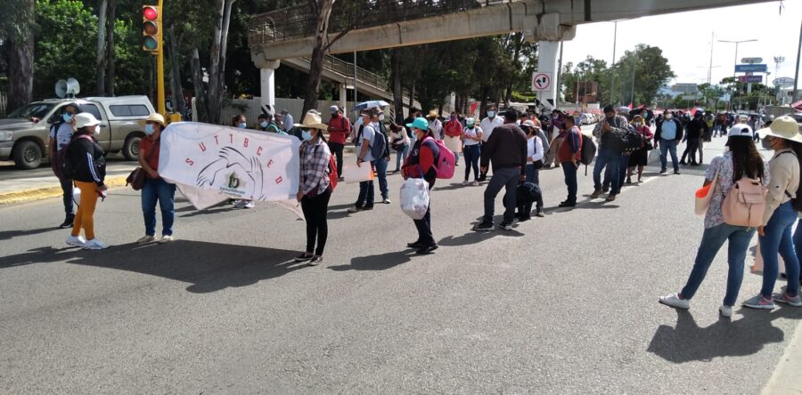 Se moviliza Sol Rojo en la ciudad de Oaxaca de Juárez