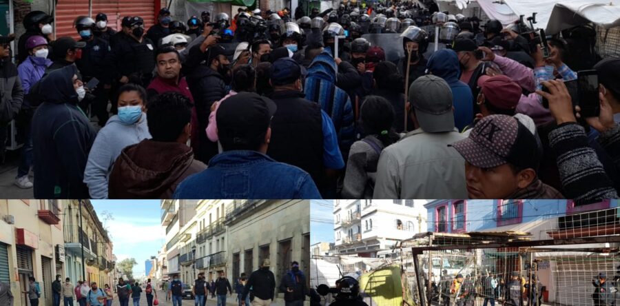 Se enfrentan ambulantes con la Policía municipal