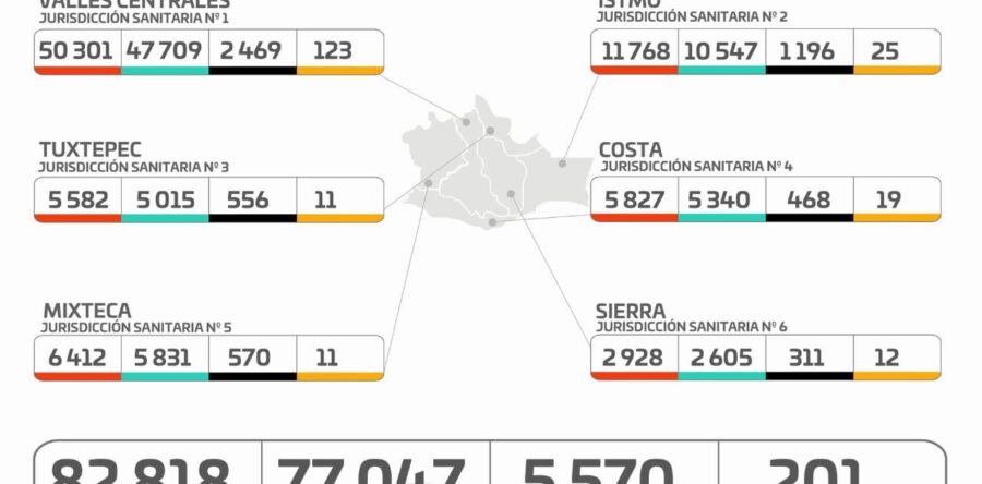 La pandemia activa por COVID-19 se concentra en 59 municipios con 201 pacientes: SSO