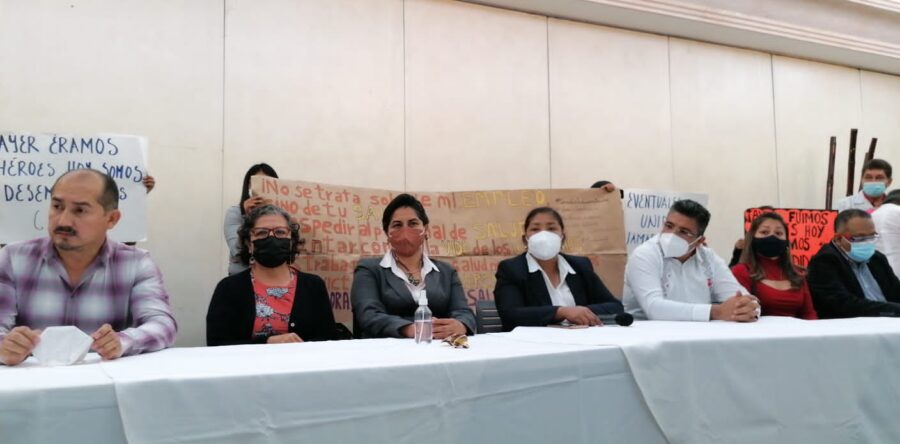 Se unen organizaciones sociales a la lucha de los ex trabajadores de salud
