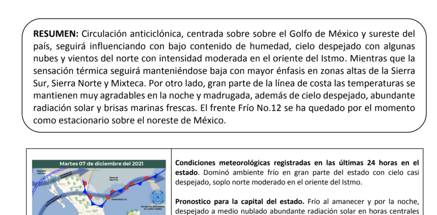 Se mantiene estacionario el Frente Frío 12 sobre el noreste de México: CEPCO