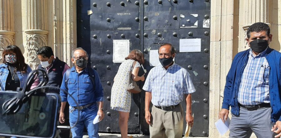 Protestan Sindicatos contra la autoridad municipal de Oswaldo García Jarquín