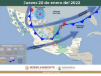 Alerta CEPCO por lluvias y nieblas densas en la Cuenca del Papaloapan, Cañada y norte del Istmo por Frente Frío número 23