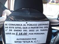 Taxistas del Valle Eteco aumentan tarifas del pasaje