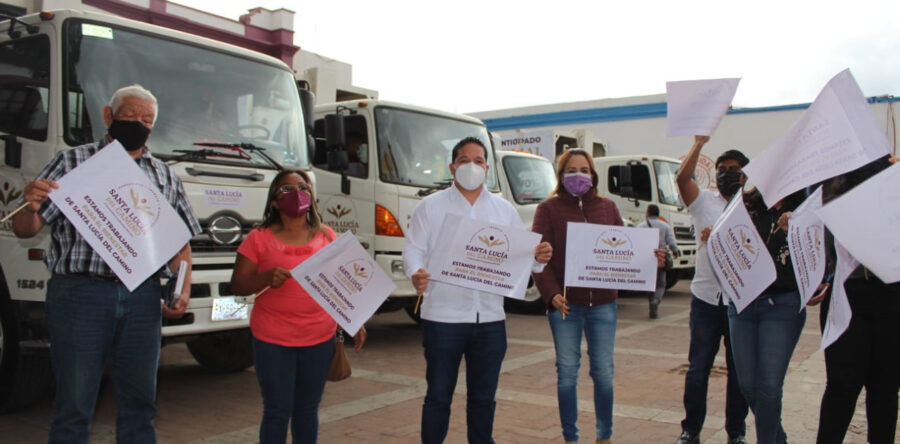 Juan Carlos García Márquez da banderazo al servicio de recolección de basura en Santa Lucía del Camino