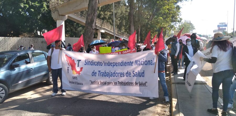 Con bloqueo y pintas inicia Sol Rojo con su jornada de lucha