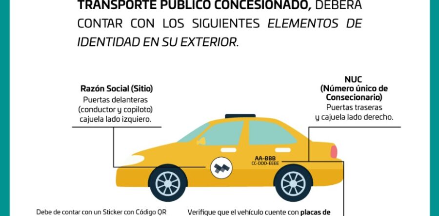 Informa Semovi sobre elementos de identidad para unidades del servicio público concesionado